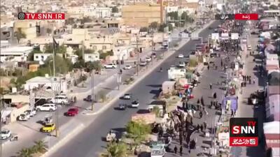  تصویر هوایی از حضور زائران اربعین در مسیر کربلا