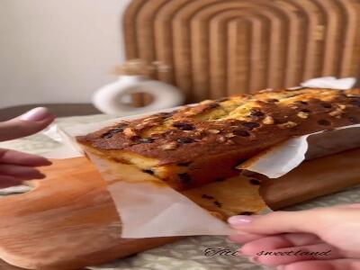 پاند کیک گردو و شکلات خوشمزه ترینه