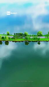  توهم حرکت خودروها در آسمان بر اثر انعکاس نور در دریاچه