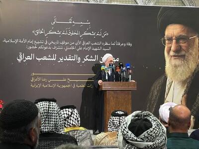  برگزاری مراسم قدردانی از ملت عراق در نجف با حضور آیت‌الله اعرافی