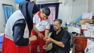  راه‌اندازی درمانگاه هلال‌احمر خوزستان در شیب عراق