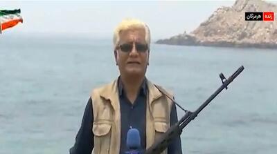 خبرنگار صداوسیما با تک تیرانداز در صف دفاع