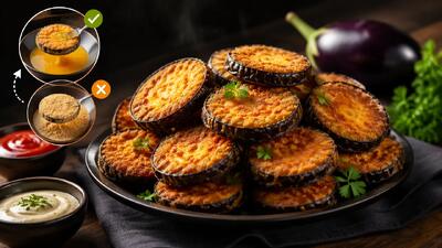  طرز تهیه بادمجان سوخاری رستورانی و خوشمزه با تخم مرغ و بدون تخم مرغ