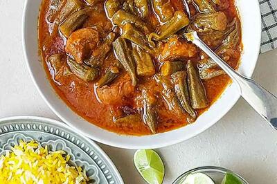 طرز تهیه خورشت بامیه جاافتاده به سبک قدیمی