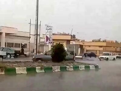  بارش شدید باران و آبگرفتگی معابر در خاش