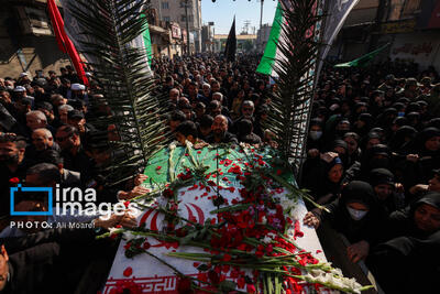  مراسم وداع و خاکسپاری چهار شهید حمله موشکی دشمن در اهواز برگزار شد