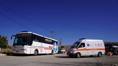  اعزام ۴ دستگاه آمبولانس و اتوبوس آمبولانس از یزد به مرز مهران