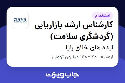  استخدام کارشناس ارشد بازاریابی (گردشگری سلامت) در ایده های خلاق رایا