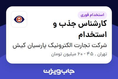 استخدام کارشناس جذب و استخدام در شرکت تجارت الکترونیک پارسیان کیش