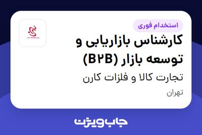  استخدام کارشناس بازاریابی و توسعه بازار (B2B) در تجارت کالا و  فلزات کارن