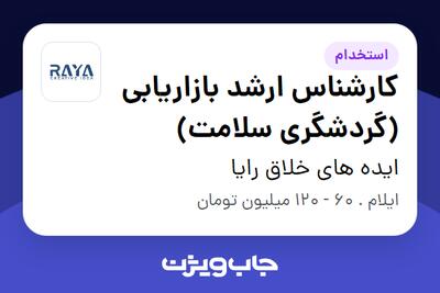  استخدام کارشناس ارشد بازاریابی (گردشگری سلامت) در ایده های خلاق رایا
