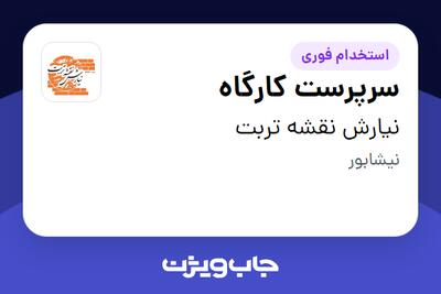  استخدام سرپرست کارگاه - آقا در نیارش نقشه تربت