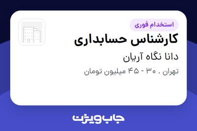  استخدام کارشناس حسابداری در دانا نگاه آریان
