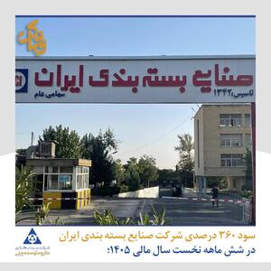  سود ۳۶۰ درصدی صنایع بسته بندی ایران در ۶ ماهه اول سال ۱۴۰۵