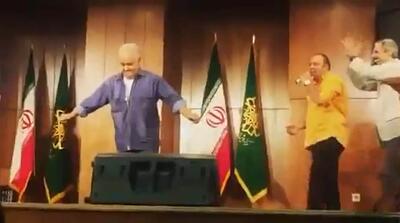  رقص جنجالی اکبر عبدی با خواننده پاپ