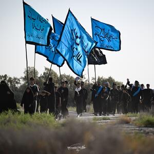 عکس/ موکب فاطمه الزهرا؛ هیاتی خاص در پیاده روی زیارت اربعین