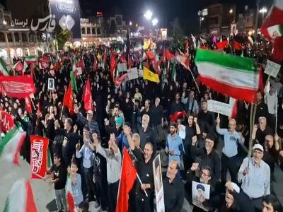  فیلم/ بروجردی‌ها: سلام بر مدافعان ایران، از طرف مردم در خیابان