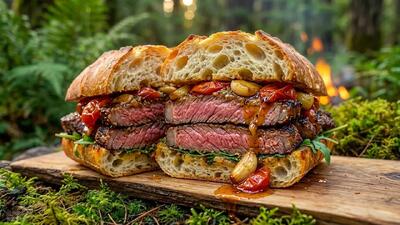  طرز تهیه ساندویچ استیک با سس سیر و مایونز