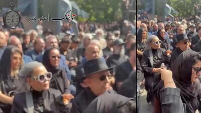  ببینید/ ویدیویی متفاوت از بهنوش طباطبایی در تشییع اکبر عبدی