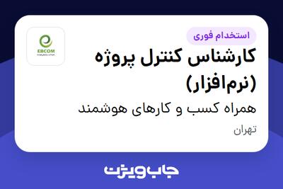  استخدام کارشناس کنترل پروژه (نرم‌افزار) در همراه کسب و کارهای هوشمند