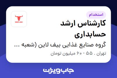 استخدام کارشناس ارشد حسابداری در گروه صنایع غذایی بیف لاین (شعبه مرکزی)