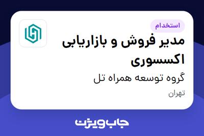 استخدام مدیر فروش و بازاریابی اکسسوری در گروه توسعه همراه تل