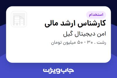  استخدام کارشناس ارشد مالی در امن دیجیتال گیل