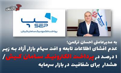 عدم افشای اطلاعات تابعه و افت سهام بازار آزاد به زیر ۱ درصد در پرداخت الکترونیک سامان کیش/ هشدار برای شفافیت در بازار سرمایه