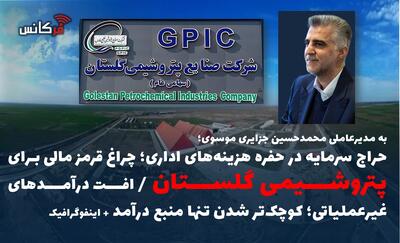  حراج سرمایه در حفره هزینه‌های اداری؛ چراغ قرمز مالی برای پتروشیمی گلستان / افت درآمدهای غیرعملیاتی؛ کوچک‌تر شدن تنها منبع درآمد + اینفوگرافیک