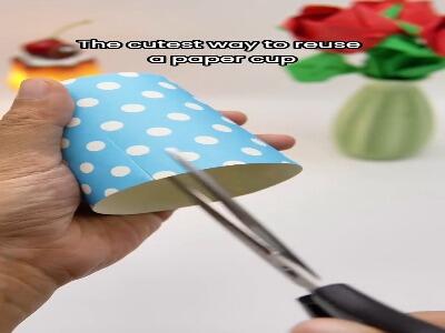  چگونه یک لیوان کاغذی را به جعبه هدیه کوچک تبدیل کنیم؟