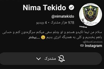  صفحه یوتیوب نیما تکیدو بسته شد