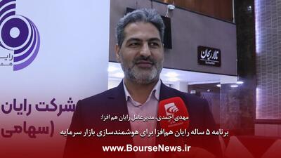  برنامه 5 ساله رایان هم افزا برای هوشمندسازی بازار سرمایه