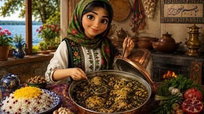 مرغ ترش؛ خورش اصیل گیلانی با عطر سبزی های محلی و طعمی ترش و دلپذیر