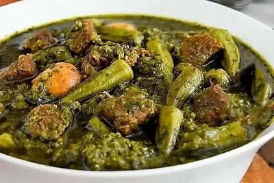 طرز تهیه خورشت بامیه جاافتاده به سبک قدیمی