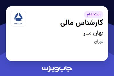  استخدام کارشناس مالی در بهان سار