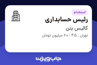 استخدام رئیس حسابداری در کالیس بتن