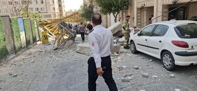  سقوط هولناک جرثقیل در تهران + عکس - سلام نو
