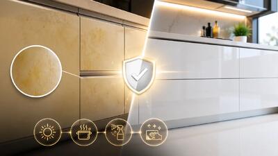 علت زرد شدن کابینت های گلاس سفید + روش های جلوگیری از آن