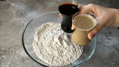  طرز تهیه کیک مقوی عصرانه با ارده و شیره (روی فر/ گاز)
