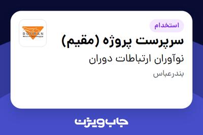  استخدام سرپرست پروژه (مقیم) در نوآوران ارتباطات دوران