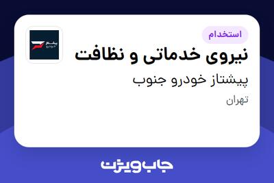  استخدام نیروی خدماتی و نظافت - آقا در پیشتاز خودرو جنوب