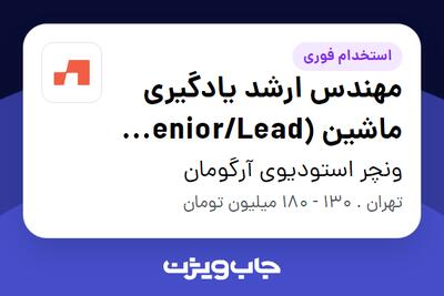 استخدام مهندس ارشد یادگیری ماشین (Senior/Lead Machine Learning Engineer) در ونچر استودیوی آرگومان
