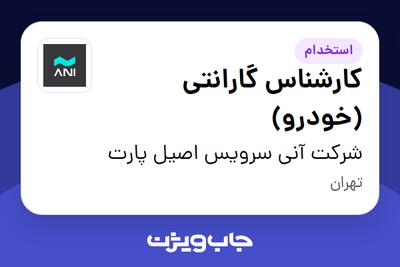  استخدام کارشناس گارانتی (خودرو) در شرکت آنی سرویس اصیل پارت