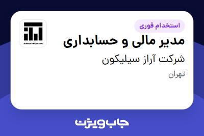 استخدام مدیر مالی و حسابداری در شرکت آراز سیلیکون