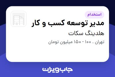 استخدام مدیر توسعه کسب و کار در هلدینگ سکات
