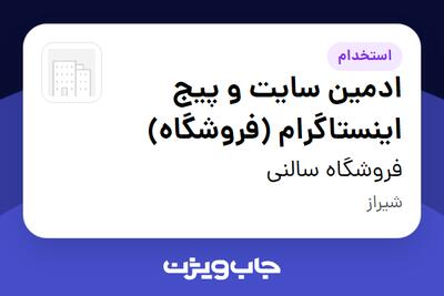 استخدام ادمین سایت و پیج اینستاگرام (فروشگاه) - خانم در فروشگاه سالنی