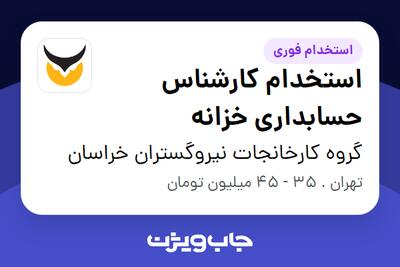 استخدام استخدام کارشناس حسابداری خزانه در گروه کارخانجات نیروگستران خراسان