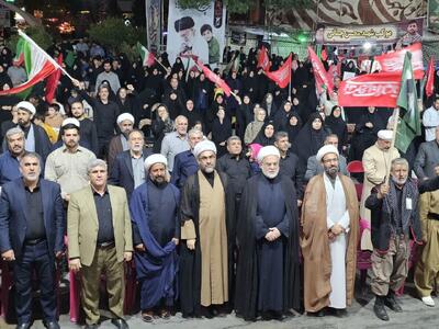  نمایش وفاداری کردستانی‌ها به نظام اسلامی ایران در تجمعات شبانه