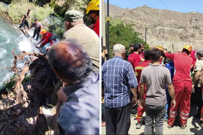 پایان تلخ حادثه رودخانه هراز؛ پیکر پدر فداکار نیز پیدا شد
