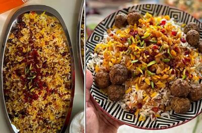 طرز تهیه گردو پلو + همه نکات آبکش کردن برنج و درست کردن پیاز داغ مجلسی